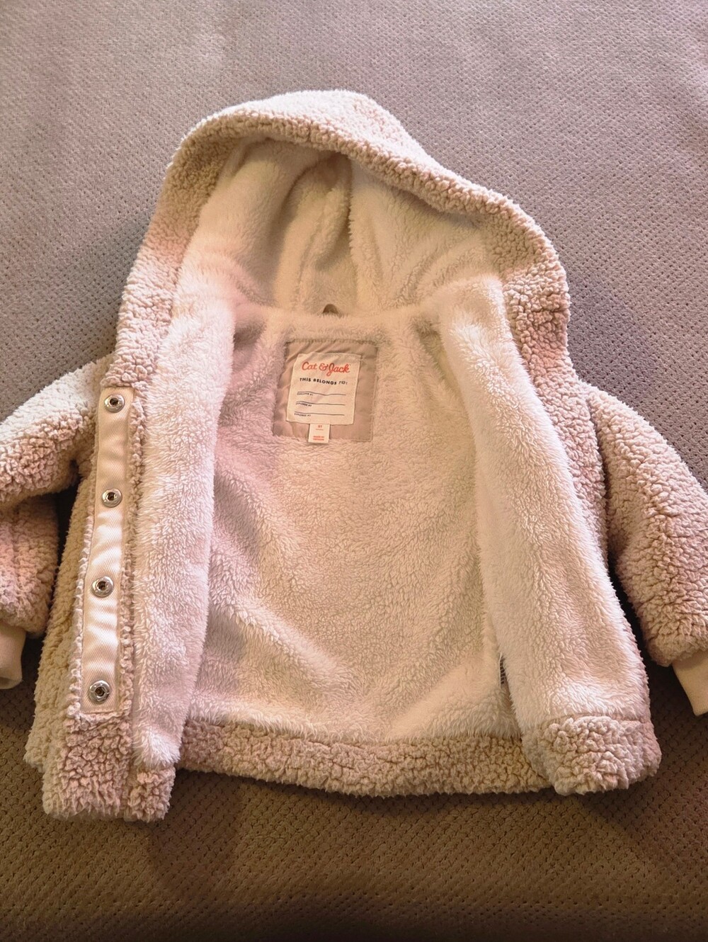 cozy cream-colored Cat & Jack sherpa hooded jacket